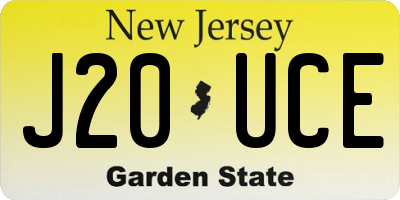 NJ license plate J20UCE