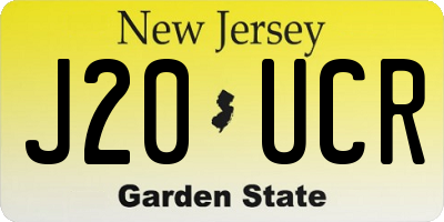 NJ license plate J20UCR