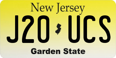 NJ license plate J20UCS