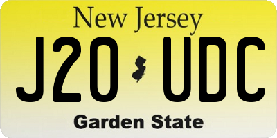 NJ license plate J20UDC