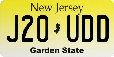 NJ license plate J20UDD