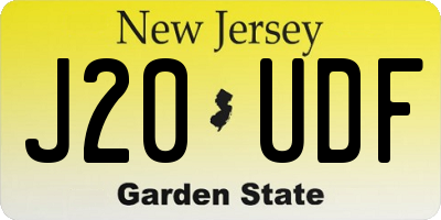 NJ license plate J20UDF