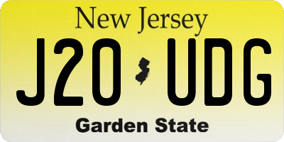 NJ license plate J20UDG