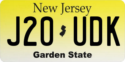 NJ license plate J20UDK
