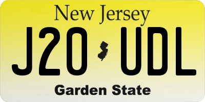 NJ license plate J20UDL