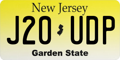 NJ license plate J20UDP