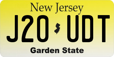 NJ license plate J20UDT