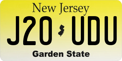 NJ license plate J20UDU