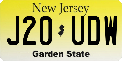 NJ license plate J20UDW