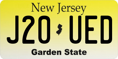 NJ license plate J20UED