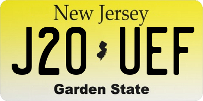 NJ license plate J20UEF
