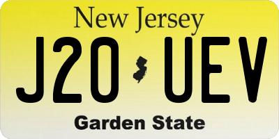 NJ license plate J20UEV