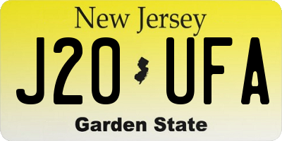 NJ license plate J20UFA
