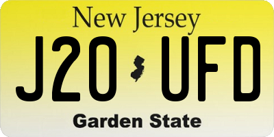 NJ license plate J20UFD