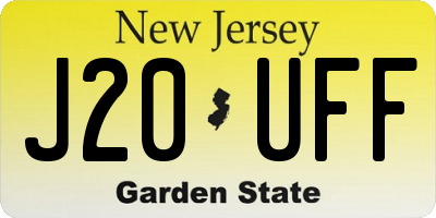 NJ license plate J20UFF