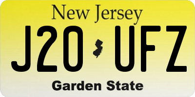 NJ license plate J20UFZ