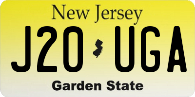 NJ license plate J20UGA