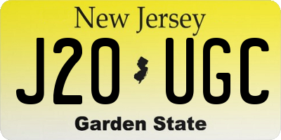 NJ license plate J20UGC