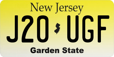 NJ license plate J20UGF