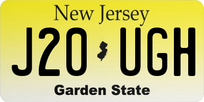 NJ license plate J20UGH