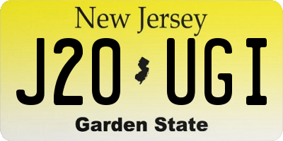 NJ license plate J20UGI