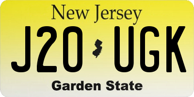 NJ license plate J20UGK