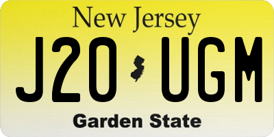 NJ license plate J20UGM