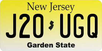 NJ license plate J20UGQ