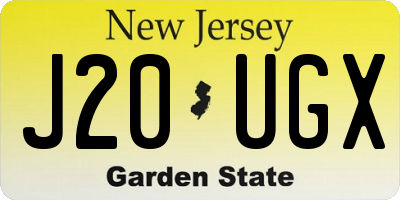 NJ license plate J20UGX