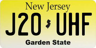 NJ license plate J20UHF