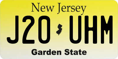 NJ license plate J20UHM