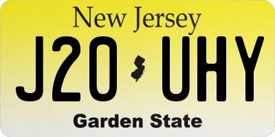 NJ license plate J20UHY