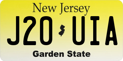 NJ license plate J20UIA