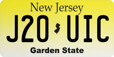 NJ license plate J20UIC