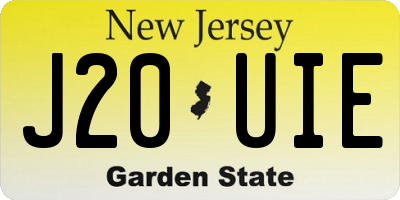 NJ license plate J20UIE