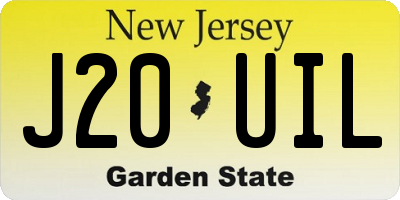 NJ license plate J20UIL