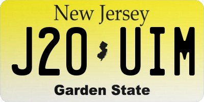 NJ license plate J20UIM