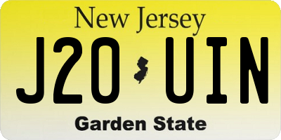 NJ license plate J20UIN