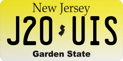 NJ license plate J20UIS