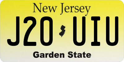 NJ license plate J20UIU