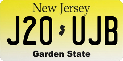 NJ license plate J20UJB