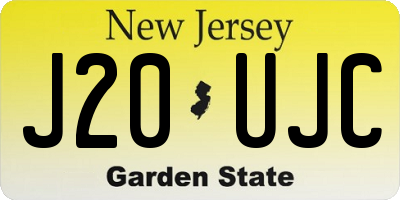 NJ license plate J20UJC