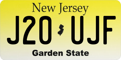 NJ license plate J20UJF