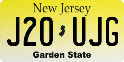 NJ license plate J20UJG