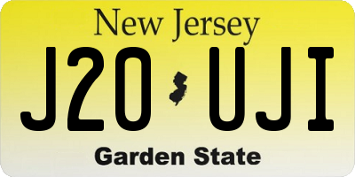 NJ license plate J20UJI