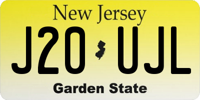NJ license plate J20UJL