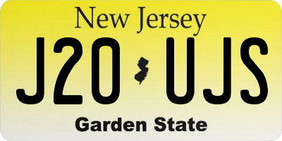 NJ license plate J20UJS