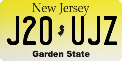 NJ license plate J20UJZ