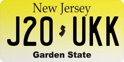 NJ license plate J20UKK