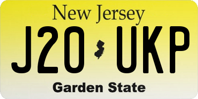 NJ license plate J20UKP